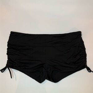 Athleta Black Bikini Shorts with Adjustable Drawstring